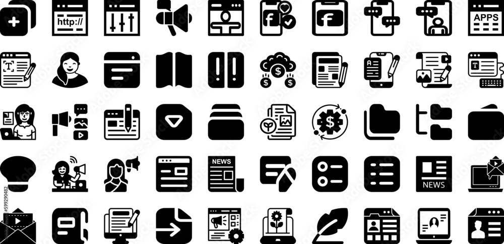 Blog Icon Set Isolated Silhouette Solid Icons With Web, Blog, Sign, Internet, Icon, Social, Symbol Infographic Simple Vector Illustration Blog Icon Set Isolated Silhouette Solid Icons With Web, Blog, Sign, Internet, Icon, Social, Symbol Infographic Simple Vector Illustration