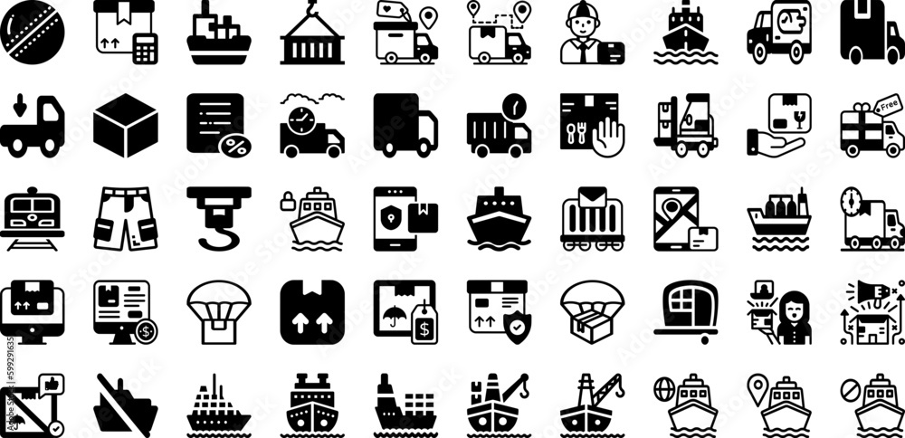 Cargo Icon Set Isolated Silhouette Solid Icons With Delivery, Cargo, Set, Icon, Symbol, Shipping, Transportation Infographic Simple Vector Illustration Cargo Icon Set Isolated Silhouette Solid Icons With Delivery, Cargo, Set, Icon, Symbol, Shipping, Transportation Infographic Simple Vector Illustration