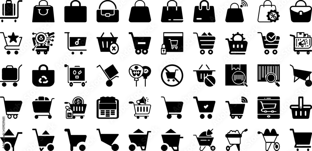 Cart Icon Set Isolated Silhouette Solid Icons With Symbol, Retail, Business, Cart, Icon, Sale, Vector Infographic Simple Vector Illustration Cart Icon Set Isolated Silhouette Solid Icons With Symbol, Retail, Business, Cart, Icon, Sale, Vector Infographic Simple Vector Illustration