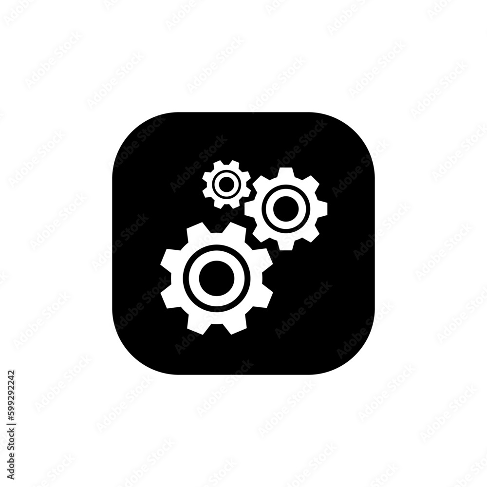 Cogwheel, gear icon vector isolated on a square background Cogwheel, gear icon vector isolated on a square background