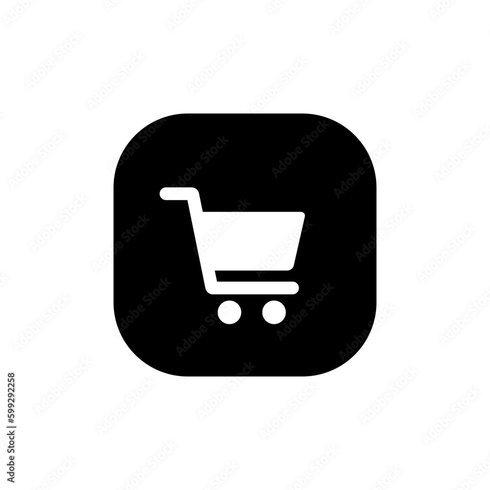 Trolley, shopping cart icon vector isolated on a square background Trolley, shopping cart icon vector isolated on a square background