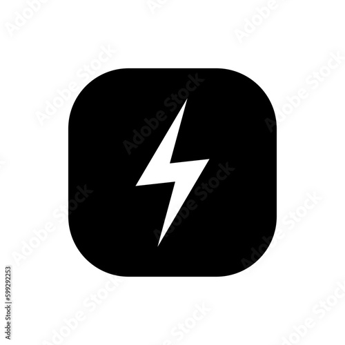Free Download Lightning icon vector. Thunderbolt isolated on a square background - GFXLoad