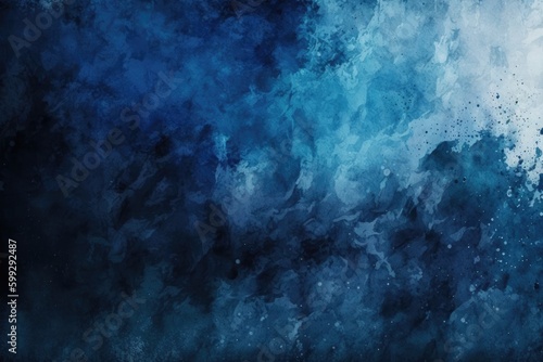 Abstract blue watercolor background texture with some spots and stains on it