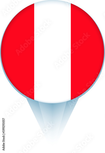 Map pointer with flag of Peru. Free Download Map pointer with flag of Peru. - GFXLoad