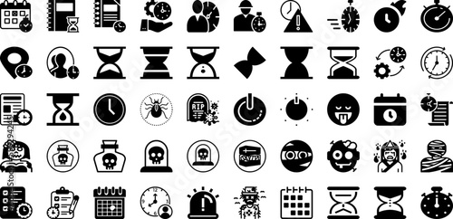 Dead Icon Set Isolated Silhouette Solid Icons With Icon, Symbol, Death, Vector, Sign, Dead, Illustration Infographic Simple Vector Illustration