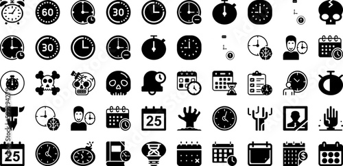 Dead Icon Set Isolated Silhouette Solid Icons With Symbol, Vector, Death, Sign, Icon, Illustration, Dead Infographic Simple Vector Illustration