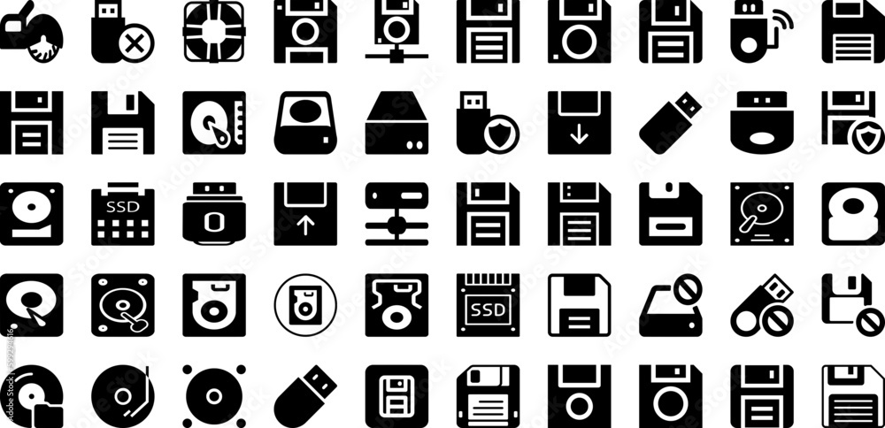 Disk Icon Set Isolated Silhouette Solid Icons With Computer, Symbol, Disk, Line, Vector, Sign, Icon Infographic Simple Vector Illustration Disk Icon Set Isolated Silhouette Solid Icons With Computer, Symbol, Disk, Line, Vector, Sign, Icon Infographic Simple Vector Illustration
