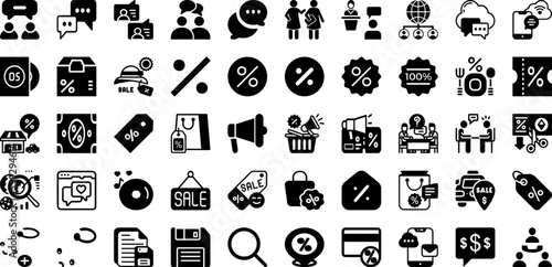 Disc Icon Set Isolated Silhouette Solid Icons With Sound, Technology, Illustration, Disc, Symbol, Icon, Vector Infographic Simple Vector Illustration