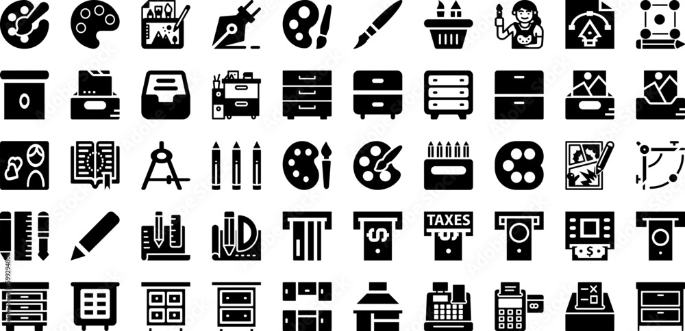 Draw Icon Set Isolated Silhouette Solid Icons With Sign, Design, Symbol, Icon, Vector, Illustration, Drawing Infographic Simple Vector Illustration Draw Icon Set Isolated Silhouette Solid Icons With Sign, Design, Symbol, Icon, Vector, Illustration, Drawing Infographic Simple Vector Illustration