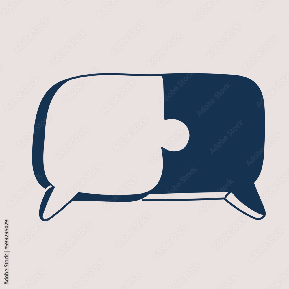 Naklejka premium Cartoon Illustration of Puzzle speech balloon