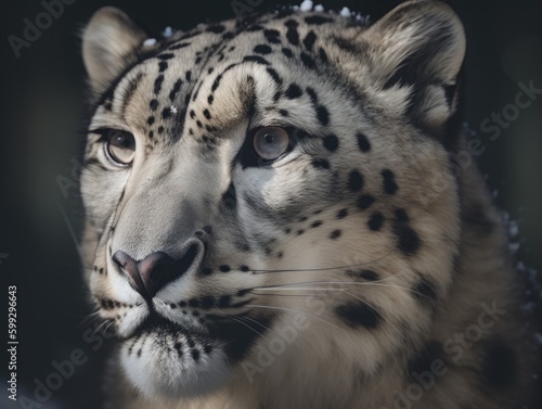 Stunning Snow Leopard Portrait  AI Generated