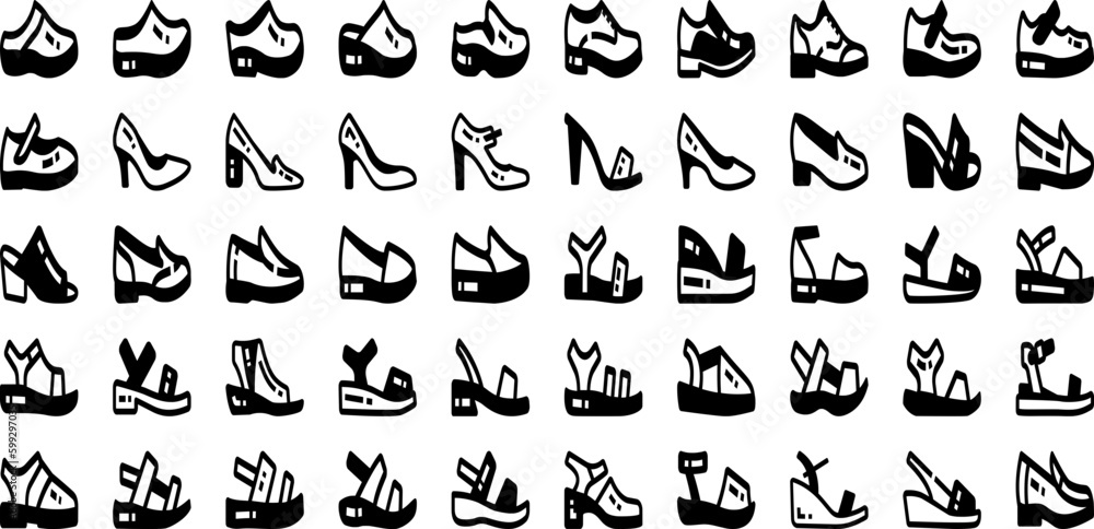 Foot Icon Set Isolated Silhouette Solid Icons With Illustration, Symbol, Sign, Icon, Silhouette, Vector, Foot Infographic Simple Vector Illustration