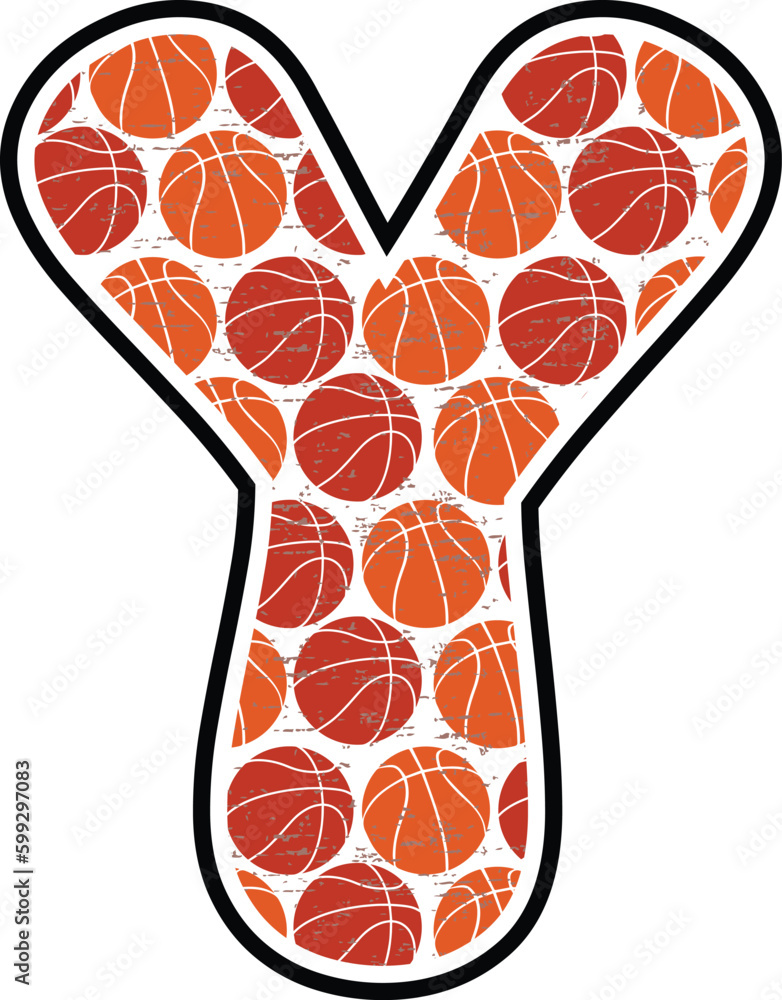 Basketball Alphabet Letter Stock Vector Adobe Stock