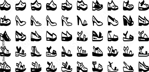 Foot Icon Set Isolated Silhouette Solid Icons With Illustration, Symbol, Sign, Icon, Silhouette, Vector, Foot Infographic Simple Vector Illustration
