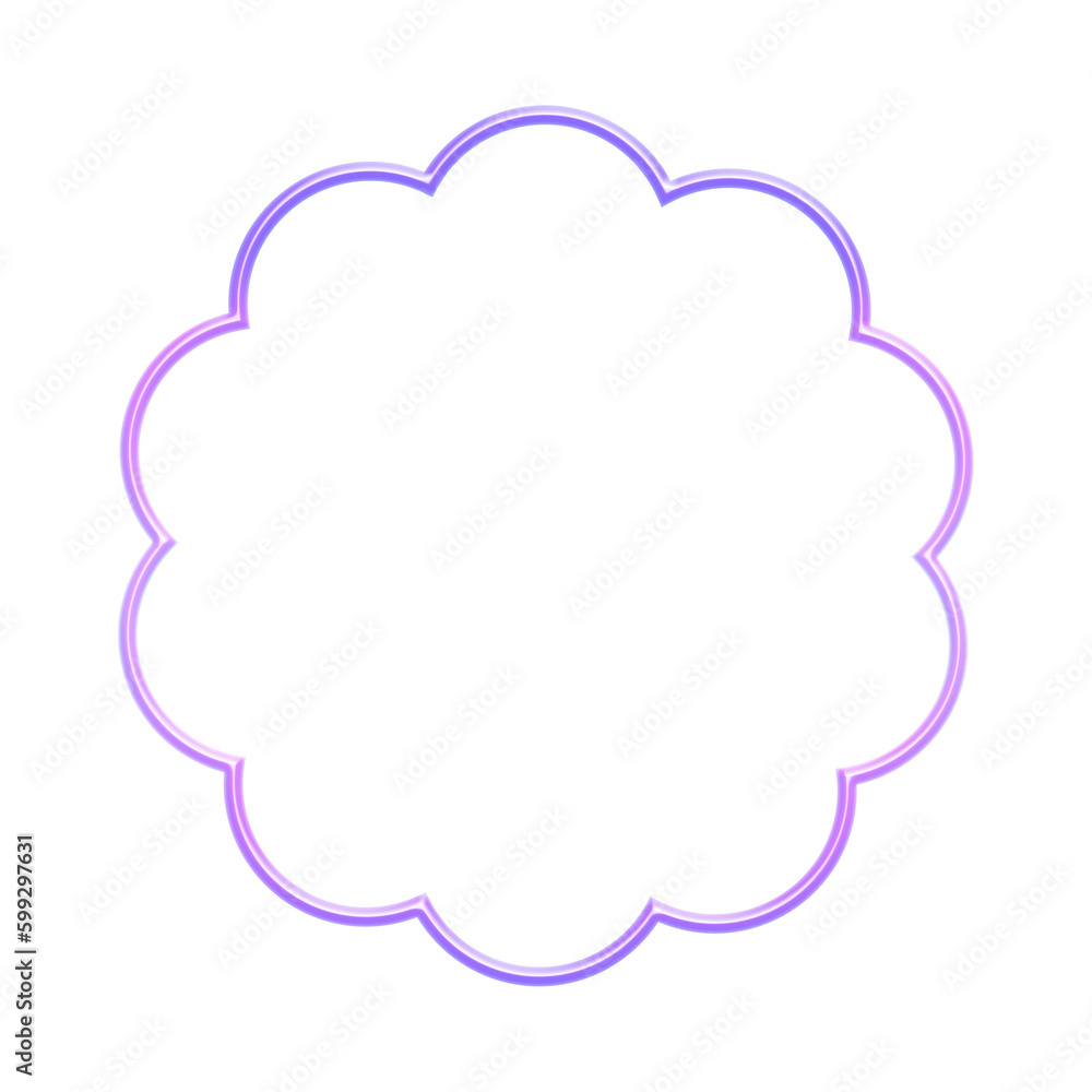 Purple Gradient Flower Outline