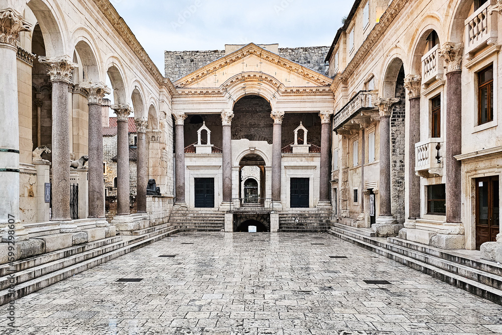 Peristyle in Diocletian's Palace in Split, Croatia