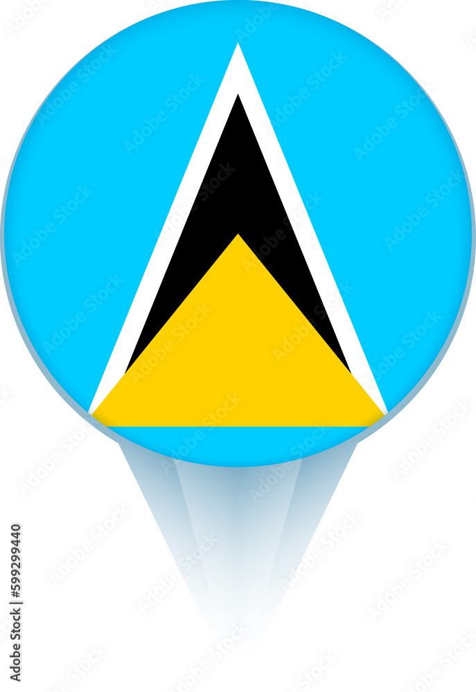 Map pointer with flag of Saint Lucia. Map pointer with flag of Saint Lucia.