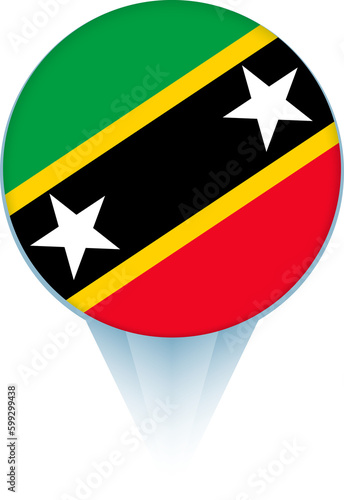 Map pointer with flag of Saint Kitts and Nevis. Free Download Map pointer with flag of Saint Kitts and Nevis. - GFXLoad