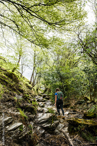 Wallpaper Mural Young woman in sportswear doing a breack during a hike near Holzarté in the French Basque Country Torontodigital.ca