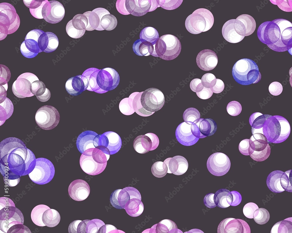 Soap bubbles pattern on a dark background