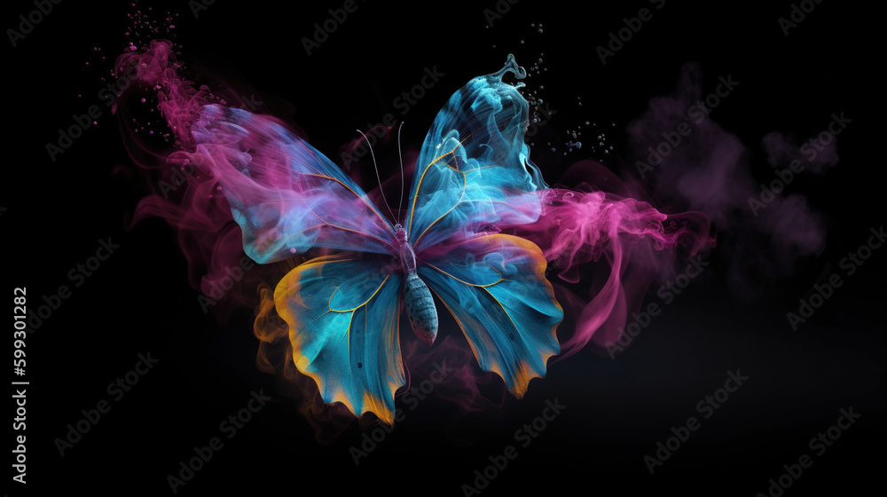 Mystic butterfly. Surreal mystical ethereal butterfly. Generative AI.