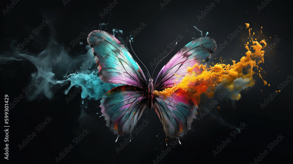 Mystic butterfly. Surreal mystical ethereal butterfly. Generative AI. Mystic butterfly. Surreal mystical ethereal butterfly. Generative AI.