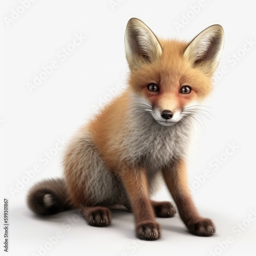 fox, animal, red fox, baby, wildlife, red, mammal, vulpes vulpes, wild, nature, isolated, fur, white background, white, young, cub, portrait, isolated on white, cute, vulpes, wild animal, carnivore, s © Enzo