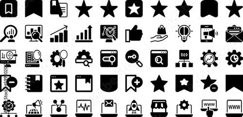 Mark Icon Set Isolated Silhouette Solid Icons With Vector, Sign, Mark, Isolated, Illustration, Icon, Symbol Infographic Simple Vector Illustration