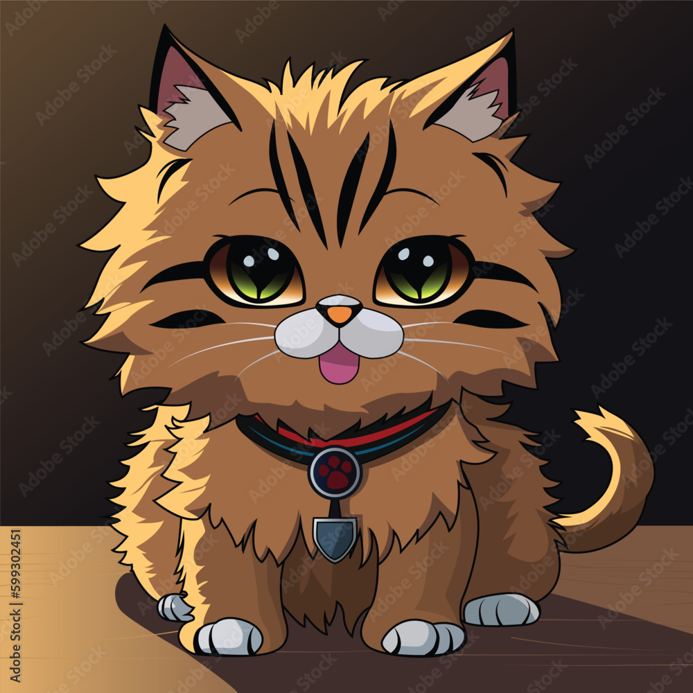 Cute realistic Persian Cat vector cartoon illustration portrait with background. Cute realistic Persian Cat vector cartoon illustration portrait with background.