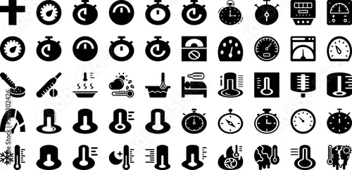Meter Icon Set Isolated Silhouette Solid Icons With Power, Icon, Symbol, Vector, Meter, Sign, Arrow Infographic Simple Vector Illustration