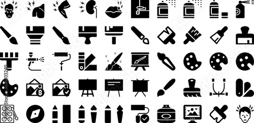 Pain Icon Set Isolated Silhouette Solid Icons With Health, Medical, Icon, Vector, Body, Line, Pain Infographic Simple Vector Illustration