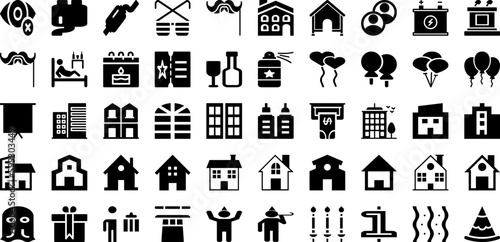 Part Icon Set Isolated Silhouette Solid Icons With Symbol, Line, Vector, Icon, Thin, Set, Outline Infographic Simple Vector Illustration