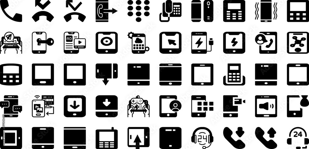 Phone Icon Set Isolated Silhouette Solid Icons With Communication, Smartphone, Illustration, Icon, Vector, Mobile, Phone Infographic Simple Vector Illustration Phone Icon Set Isolated Silhouette Solid Icons With Communication, Smartphone, Illustration, Icon, Vector, Mobile, Phone Infographic Simple Vector Illustration