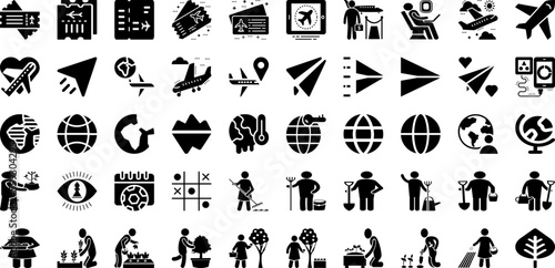Plan Icon Set Isolated Silhouette Solid Icons With Sign  Vector  Plan  Icon  Symbol  Illustration  Business Infographic Simple Vector Illustration