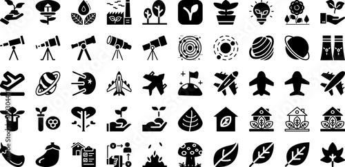 Plan Icon Set Isolated Silhouette Solid Icons With Business, Vector, Plan, Illustration, Sign, Icon, Symbol Infographic Simple Vector Illustration