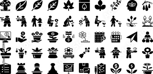 Plan Icon Set Isolated Silhouette Solid Icons With Illustration  Symbol  Business  Plan  Sign  Icon  Vector Infographic Simple Vector Illustration