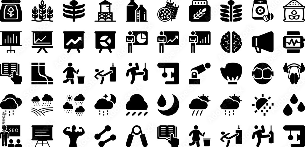 Rain Icon Set Isolated Silhouette Solid Icons With Vector, Icon, Cloud, Rain, Sky, Forecast, Weather Infographic Simple Vector Illustration Rain Icon Set Isolated Silhouette Solid Icons With Vector, Icon, Cloud, Rain, Sky, Forecast, Weather Infographic Simple Vector Illustration