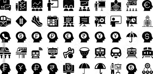 Rain Icon Set Isolated Silhouette Solid Icons With Icon, Forecast, Vector, Rain, Sky, Cloud, Weather Infographic Simple Vector Illustration
