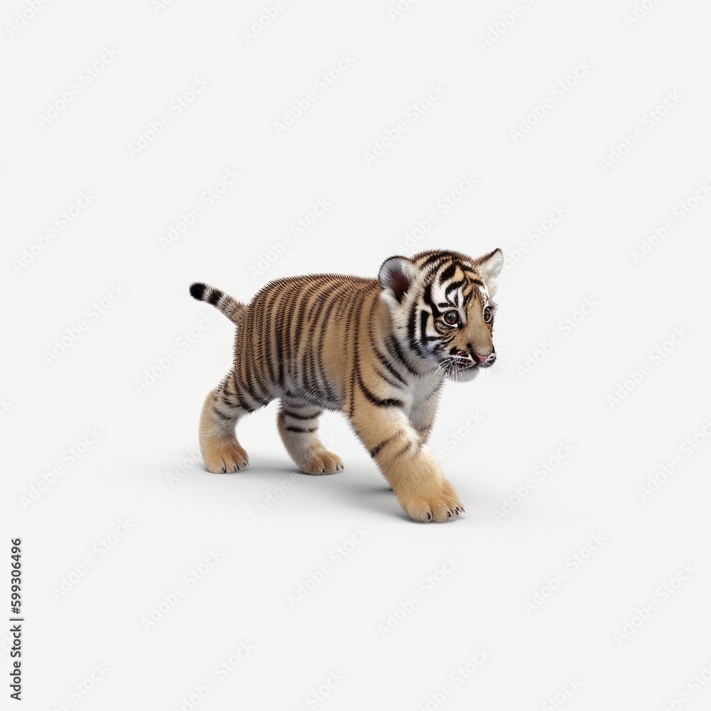 Obraz premium tiger, animal, baby, young, wildlife, wild, feline, mammal, nature, predator, zoo, stripes, siberian, bengal, big, carnivore, head, fur, striped, white, wildcat, safari, dangerous, hunter, isolated, b