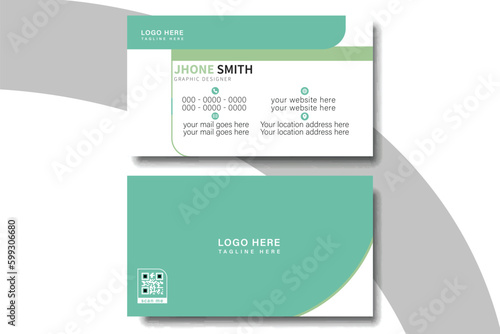 Modern presentation card with company logo. Vector business card template. 