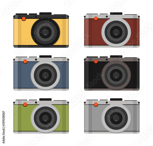 Camera, camera photographic. Camera icon set. Photo camera in flat style.