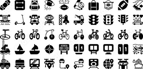 Sport Icon Set Isolated Silhouette Solid Icons With Football, Tennis, Icon, Symbol, Set, Vector, Sport Infographic Simple Vector Illustration