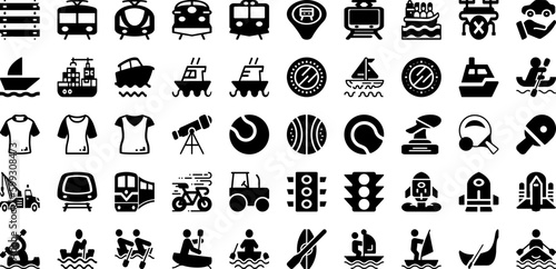 Sport Icon Set Isolated Silhouette Solid Icons With Symbol, Tennis, Vector, Icon, Sport, Set, Football Infographic Simple Vector Illustration