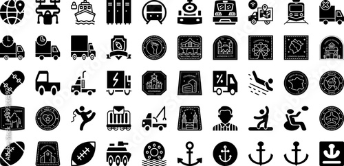Sport Icon Set Isolated Silhouette Solid Icons With Icon, Football, Set, Tennis, Vector, Symbol, Sport Infographic Simple Vector Illustration