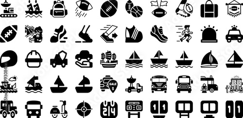 Sport Icon Set Isolated Silhouette Solid Icons With Symbol, Tennis, Sport, Vector, Set, Football, Icon Infographic Simple Vector Illustration