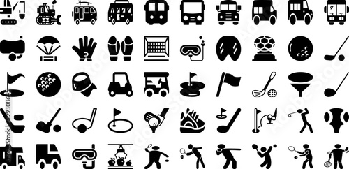 Sport Icon Set Isolated Silhouette Solid Icons With Symbol, Tennis, Sport, Football, Icon, Vector, Set Infographic Simple Vector Illustration