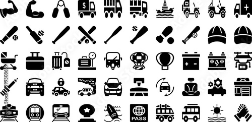 Sport Icon Set Isolated Silhouette Solid Icons With Icon, Tennis, Vector, Set, Symbol, Football, Sport Infographic Simple Vector Illustration