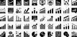 Stats Icon Set Isolated Silhouette Solid Icons With Icon, Line, Stats, Business, Vector, Symbol, Set Infographic Simple Vector Illustration