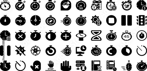 Stop Icon Set Isolated Silhouette Solid Icons With Illustration, Symbol, Isolated, Icon, Vector, Sign, Stop Infographic Simple Vector Illustration