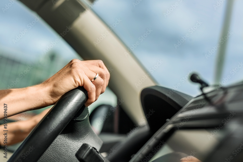 Close-up of woman driving car Close-up of woman driving car